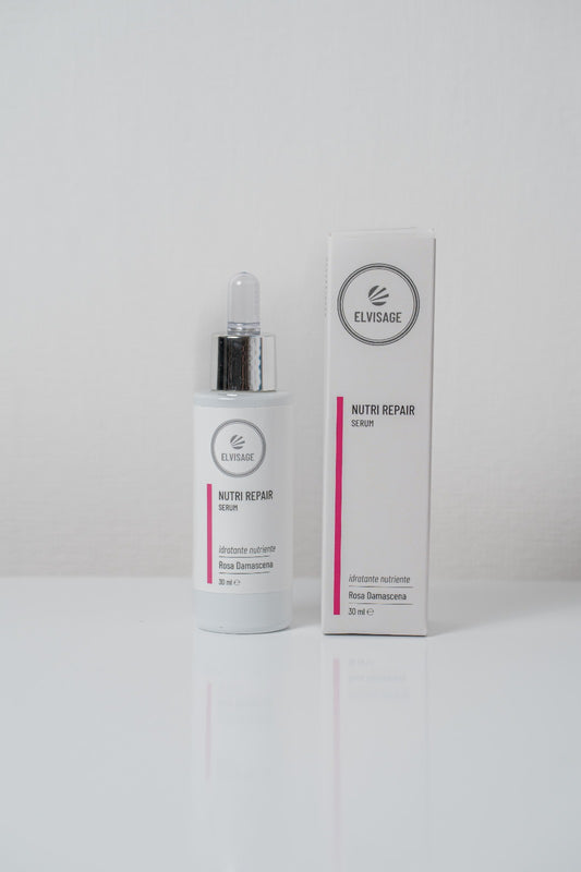 👉 Nutri Repair Serum - Siero Viso Idratante e Rimpolpante con Acido Ialuronico e Estratto di Rosa Damascena.