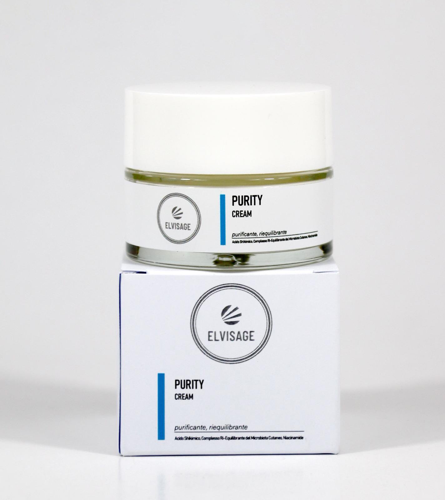 Purity Cream, Crema perfezionante per pelle impura, acneica e lucida con SPF 15, 50 ml Elvisage